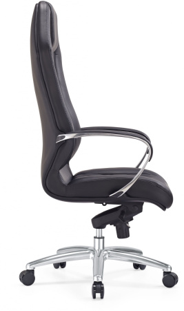 Кресло руководителя _Aura черный кожа крестов. алюминий (Черный) Кресло руководителя _Aura черный кожа крестов. алюминий (Черный)