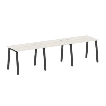 Рабочая станция на 3 рабочих места на А-образном м/к Metal System Style БА.СМ-3.1 3000x720x750 (Дуб наварра/Антрацит металл)
