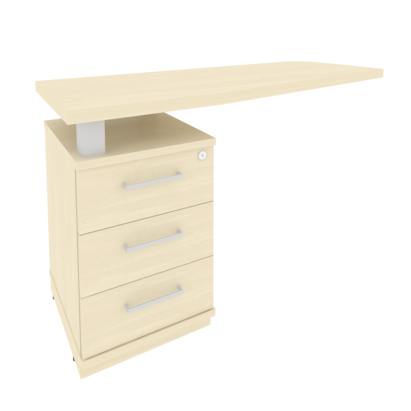 Тумба приставная с топом левая First KTP-2L 1300x500x765 (Дуб Табак)