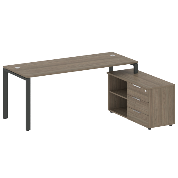 Рабочая станция с опорной тумбой правая Metal System Style БП.РС-СТС-2.5 Пр 1900x1520x750 (Вяз/Антрацит металл) Рабочая станция с опорной тумбой правая Metal System Style БП.РС-СТС-2.5 Пр 1900x1520x750 (Вяз/Антрацит металл)