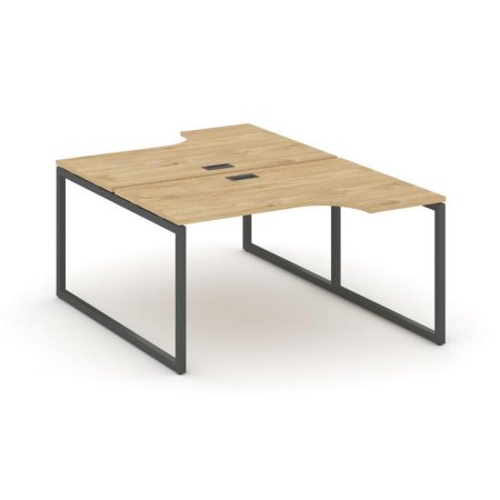 Рабочая станция эргономичная SN-4O.DRPA-021 (1380х1632/1992х750) (Тиквуд Светлый/Металл Антрацит)