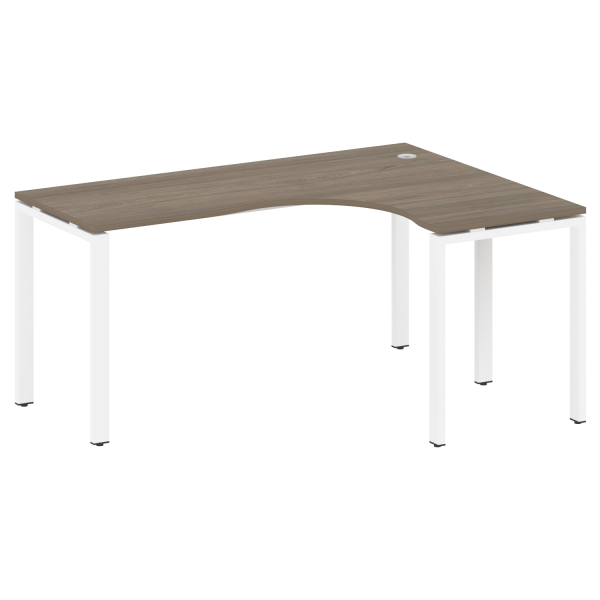 Стол криволинейный правый Metal System Style БП.СА-4 Пр 1600x1200x750 (Вяз/Белый металл)