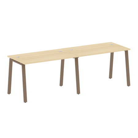 Рабочая станция на 2 рабочих места на А-образном м/к Metal System Style БА.СМ-2.2 2400x720x750 (Акация/Мокко металл)