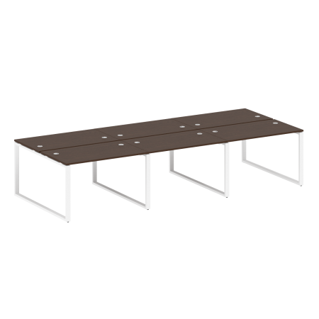 Рабочая станция Metal System Style БО.СМ-6.2 3600x1475x750 (Венге Цаво/Белый металл)