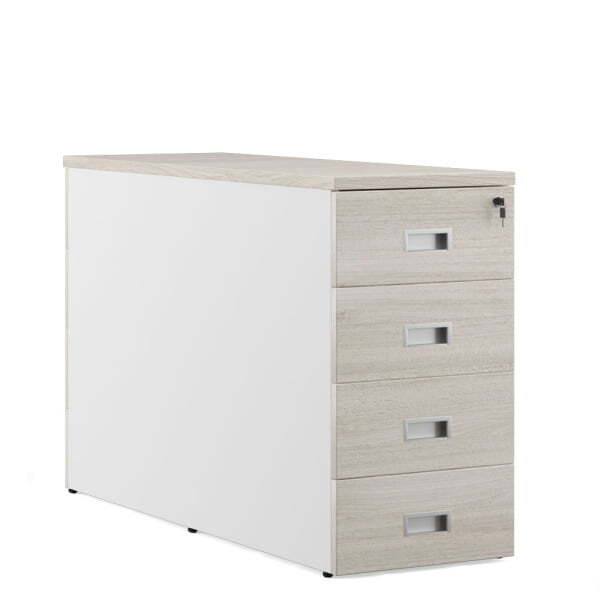 Тумба приставная для сдвоенной столешницы, 4 ящика Tess TES28431221 (Светлый дуб)