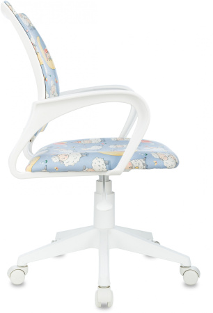 Кресло детское BUROKIDS 1 W голубой овечки крестов. пластик пластик белый (Мультиколор)