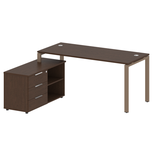 Рабочая станция с опорной тумбой левая Metal System Style БП.РС-СТС-2.4 Л 1700x1520x750 (Венге Цаво/Мокко металл) Рабочая станция с опорной тумбой левая Metal System Style БП.РС-СТС-2.4 Л 1700x1520x750 (Венге Цаво/Мокко металл)