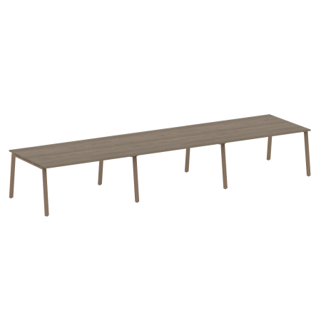 Стол для переговоров (3 столешницы) на А-образном м/к Metal System Style БА.ПРГ-3.4 4800x1235x750 (Вяз/Мокко металл)