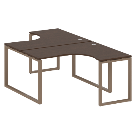Рабочая станция криволинейная Metal System Style БО.РАС-СА-2.3 1400x2435x750 (Венге Цаво/Мокко металл)