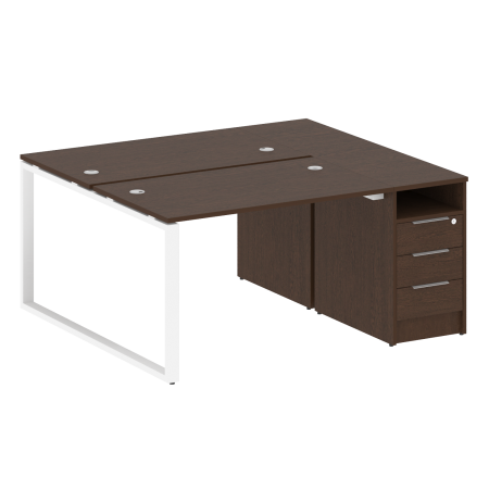 Рабочая станция Metal System Style БО.РС-СТП-2.2 1612x1475x750 (Венге Цаво/Белый металл)