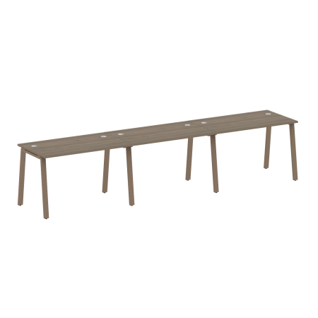 Рабочая станция на 3 рабочих места на А-образном м/к Metal System Style БА.СМ-3.2 3600x720x750 (Вяз/Мокко металл)