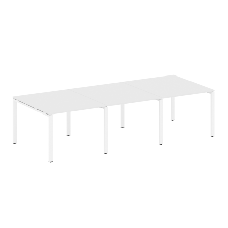 Переговорный стол 3 столешницы Metal System Style БП.ПРГ-3.1 3000x1235x750 (Белый/Белый металл)