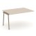 Проходной наборный элемент переговорного стола ES.NPRG-1.3-K (1380х980х750) (Тиквуд Светлый/Металл Латте)