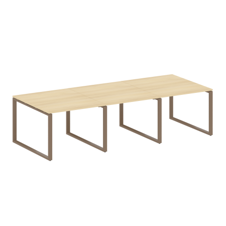 Переговорный стол 3 столешницы Metal System Style БО.ПРГ-3.1 3000x1235x750 (Акация/Мокко металл)