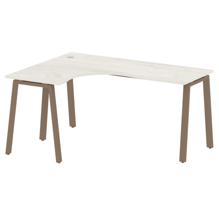 Стол криволинейный левый Metal System Style БА.СА-4 Л 1600x1200x750 (Дуб Наварра/Мокко металл)