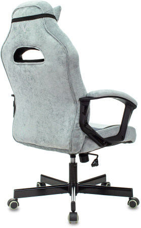 Кресло игровое Zombie VIKING 6 KNIGHT Fabric голубой с подголов. крестов. металл (Синий)