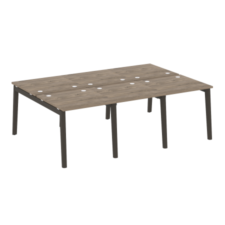 Рабочая станция на деревянных опорах Onix Wood OW.D.RS-6.0.8 2340x1635x750 (Тиквуд Темный/Дуб Темный)