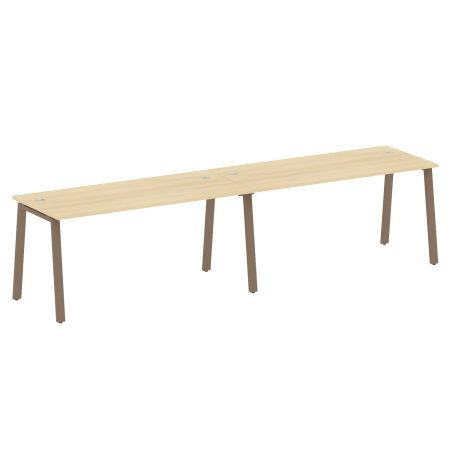 Рабочая станция на 2 рабочих места на А-образном м/к Metal System Style БА.СМ-2.4 3200x720x750 (Акация/Мокко металл)