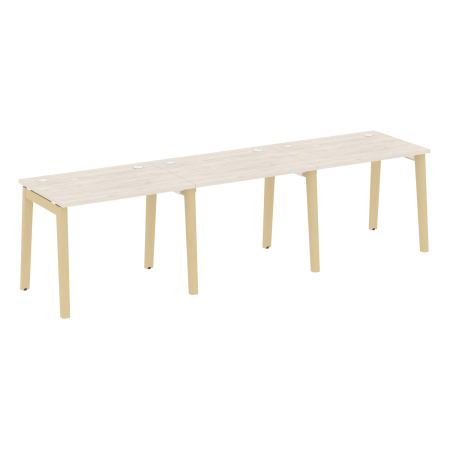 Рабочая станция на деревянных опорах Onix Wood OW.RS-3.1.7 2940x720x750 (Дуб Аризона/Дуб Светлый)