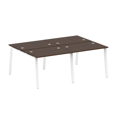 Рабочая станция на 4 рабочих места на А-образном м/к Metal System Style БА.СМ-4.1 2000x1475x750 (Венге Цаво/Белый металл)