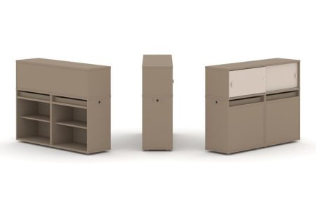 Тумба двойная + низкая надставка ES.NB.2N-2 (1500х410х1135) (Латте/Капучино)