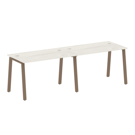 Рабочая станция на 2 рабочих места на А-образном м/к Metal System Style БА.СМ-2.2 2400x720x750 (Дуб наварра/Мокко металл)