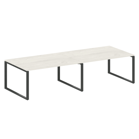 Переговорный стол 2 столешницы Metal System Style БО.ПРГ-2.4 3200x1235x750 (Дуб Наварра/Антрацит металл)