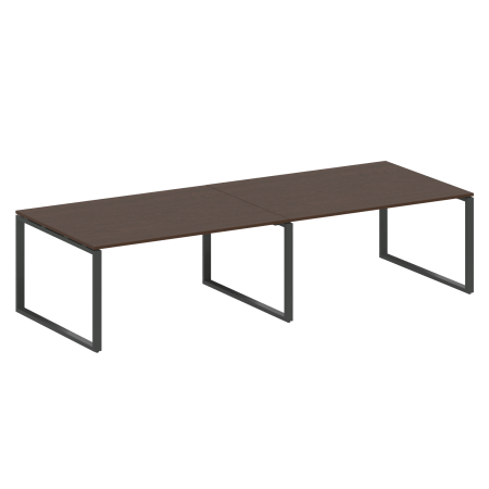Переговорный стол 2 столешницы Metal System Style БО.ПРГ-2.4 3200x1235x750 (Венге Цаво/Антрацит металл)