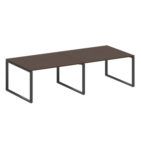 Переговорный стол 2 столешницы Metal System Style БО.ПРГ-2.3 2800x1235x750 (Венге Цаво/Антрацит металл)