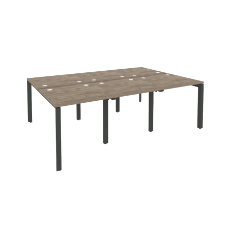 Рабочая станция на П-образном м/к Onix O.MP-D.RS-6.0.8 2340x1635x750 (Тиквуд Темный/Черный металл)