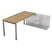 СТП-П.989 Стол рабочий прямолинейный три опоры, правый (1400x800x750) (TeakwoodСерый)