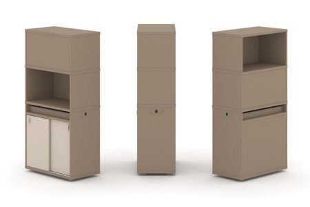 Тумба одиночная + высокая надставка ES.NB.1V-3 (750х410х1520) (Латте/Капучино)