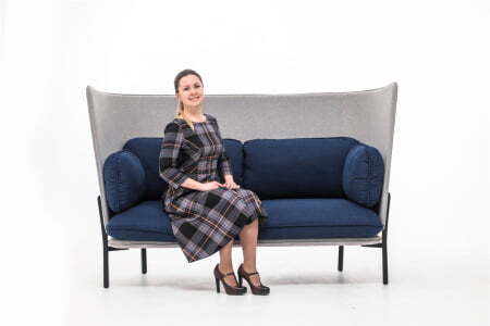 BELLAGIO Диван 2-местный высокий (СЕРО-СИНИЙ)