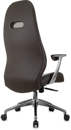 Кресло руководителя _Zen коричневый кожа крестов. алюминий (Коричневый) Кресло руководителя _Zen коричневый кожа крестов. алюминий (Коричневый)