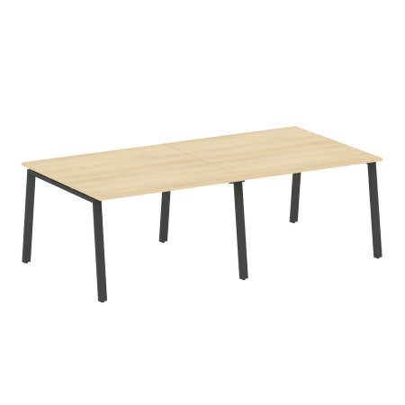 Стол для переговоров (2 столешницы) на А-образном м/к Metal System Style БА.ПРГ-2.2 2400x1235x750 (Акация/Антрацит металл)