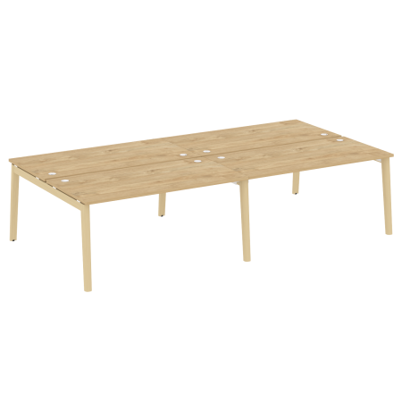 Рабочая станция на деревянных опорах Onix Wood OW.D.RS-4.4.8 3160x1635x750 (Тиквуд Светлый/Дуб Светлый)