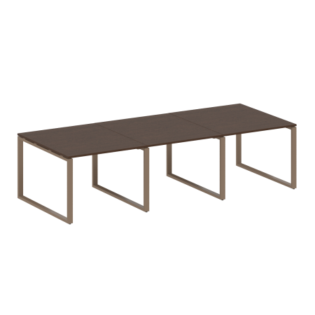 Переговорный стол 3 столешницы Metal System Style БО.ПРГ-3.1 3000x1235x750 (Венге Цаво/Мокко металл)