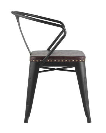 Стул TOLIX ARMS SOFT с подлокотниками черный матовый (Стул Tolix Arms Soft черный матовый)