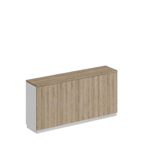 Шкаф для документов закрытый низкий City СИ 323 1800x400x881 (Дуб гладстоун светлый / Белый премиум / Дуб гладстоун светлый)