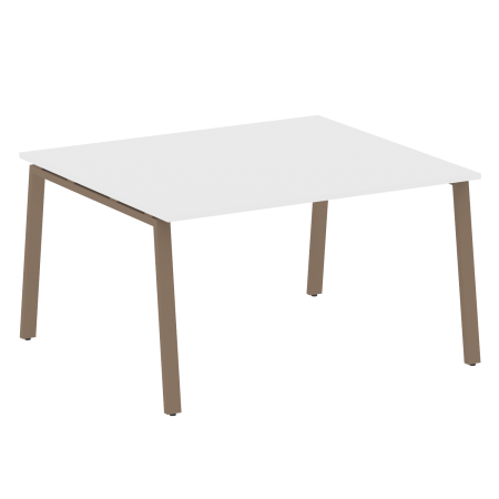 Стол для переговоров (1 столешница) на А-образном м/к Metal System Style БА.ПРГ-1.3 1400x1235x750 (Белый/Мокко металл)