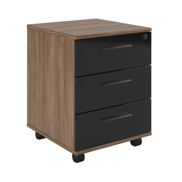 Тумба подкатная с 3 ящиками Asti AST339313 450x430x510 (Дуб/черный) Тумба подкатная с 3 ящиками Asti AST339313 450x430x510 (Дуб/черный)