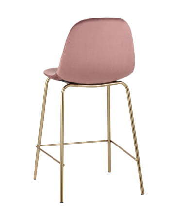 Стул полубарный Валенсия велюр розовый золотые ножки (Стул полубарный Валенсия розовый)