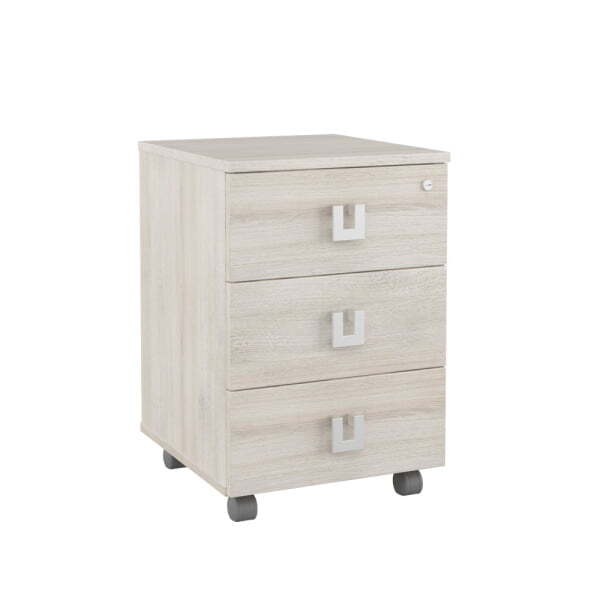 Тумба подкатная с 3 ящиками в каби руководителя SOL297303 420x450x620 (Дуб светлый Solid)