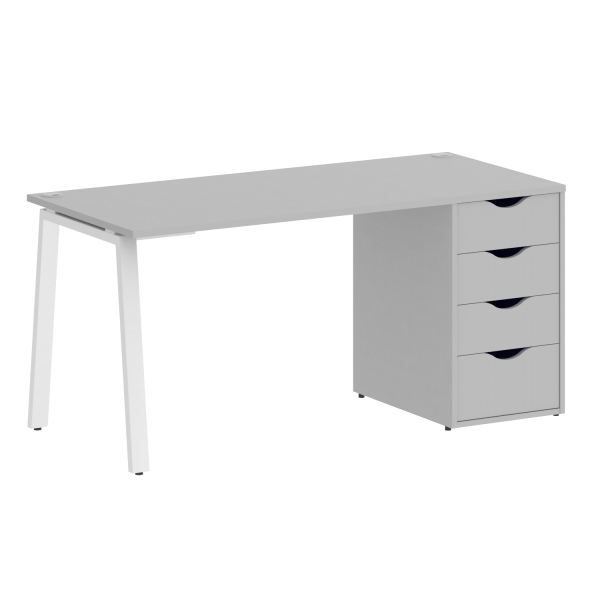 Стол письменный VR.SP-3-158.4.A 1580x720x750 (Серый/Белый Металл)