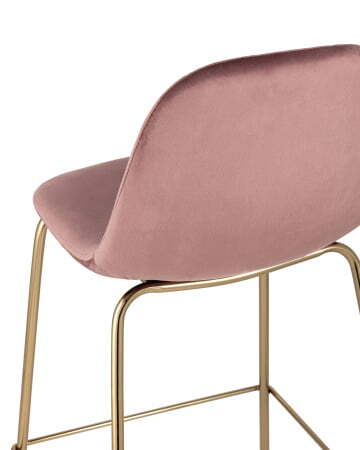 Стул барный Валенсия велюр пыльно-розовый золотые ножки (Стул барный Валенсия пыльно розовый)