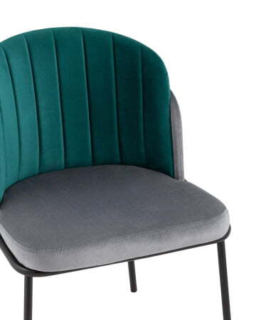 Стул Дабл велюр серый с изумрудной вставкой (Стул Дабл изумрудный) Стул Дабл велюр серый с изумрудной вставкой (Стул Дабл изумрудный)