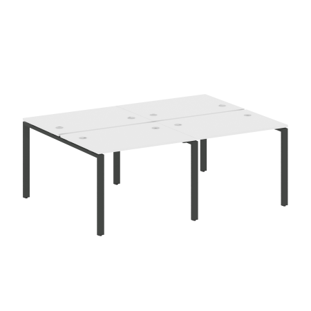 Рабочая станция на 4 раб. места Metal System Style БП.СМ-4.1 2000x1475x750 (Белый/Антрацит металл)