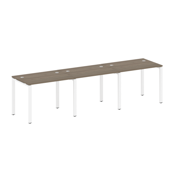 Рабочая станция на 3 раб. места Metal System Style БП.СМ-3.1 3000x720x750 (Вяз/Белый металл) Рабочая станция на 3 раб. места Metal System Style БП.СМ-3.1 3000x720x750 (Вяз/Белый металл)