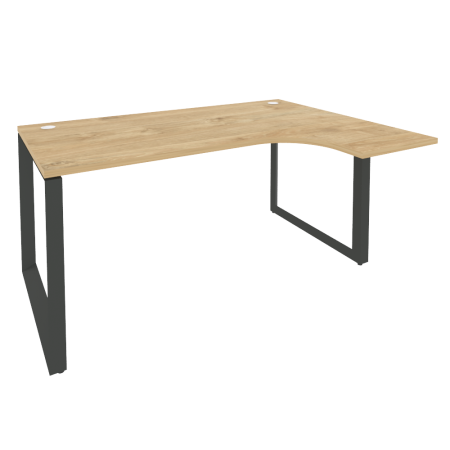 Стол эргономичный правый на О-образном м/к Onix O.MO-SA-4R 1580x1180x750 (Тиквуд Светлый/Черный металл)