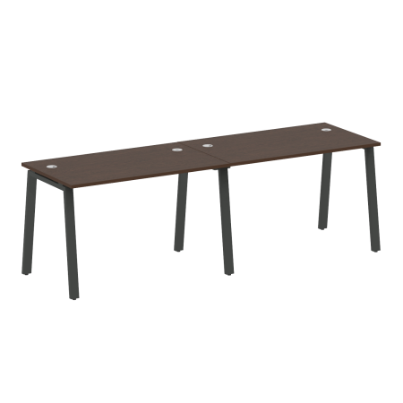 Рабочая станция на 2 рабочих места на А-образном м/к Metal System Style БА.СМ-2.2 2400x720x750 (Венге Цаво/Антрацит металл)